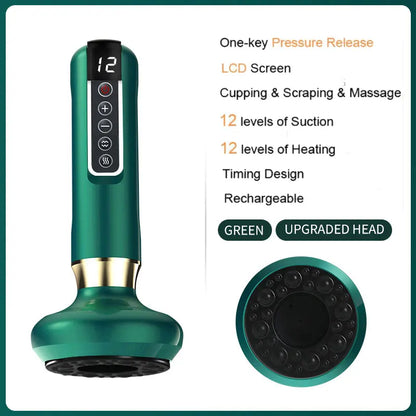 Electric Vacuum Skin Cupping Therapy Set Heating Suction Cups Body Blood Scraping Guasha Massager Cup Beauty Health