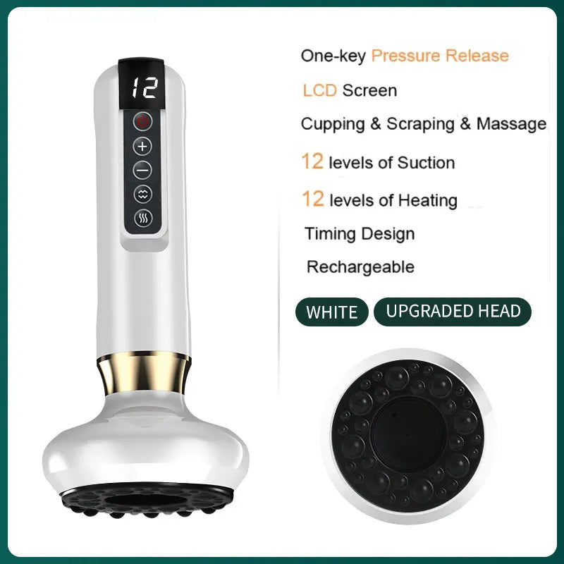 Electric Vacuum Skin Cupping Therapy Set Heating Suction Cups Body Blood Scraping Guasha Massager Cup Beauty Health