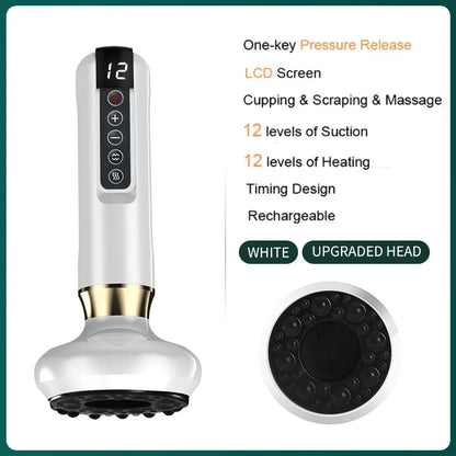 Electric Vacuum Skin Cupping Therapy Set Heating Suction Cups Body Blood Scraping Guasha Massager Cup Beauty Health