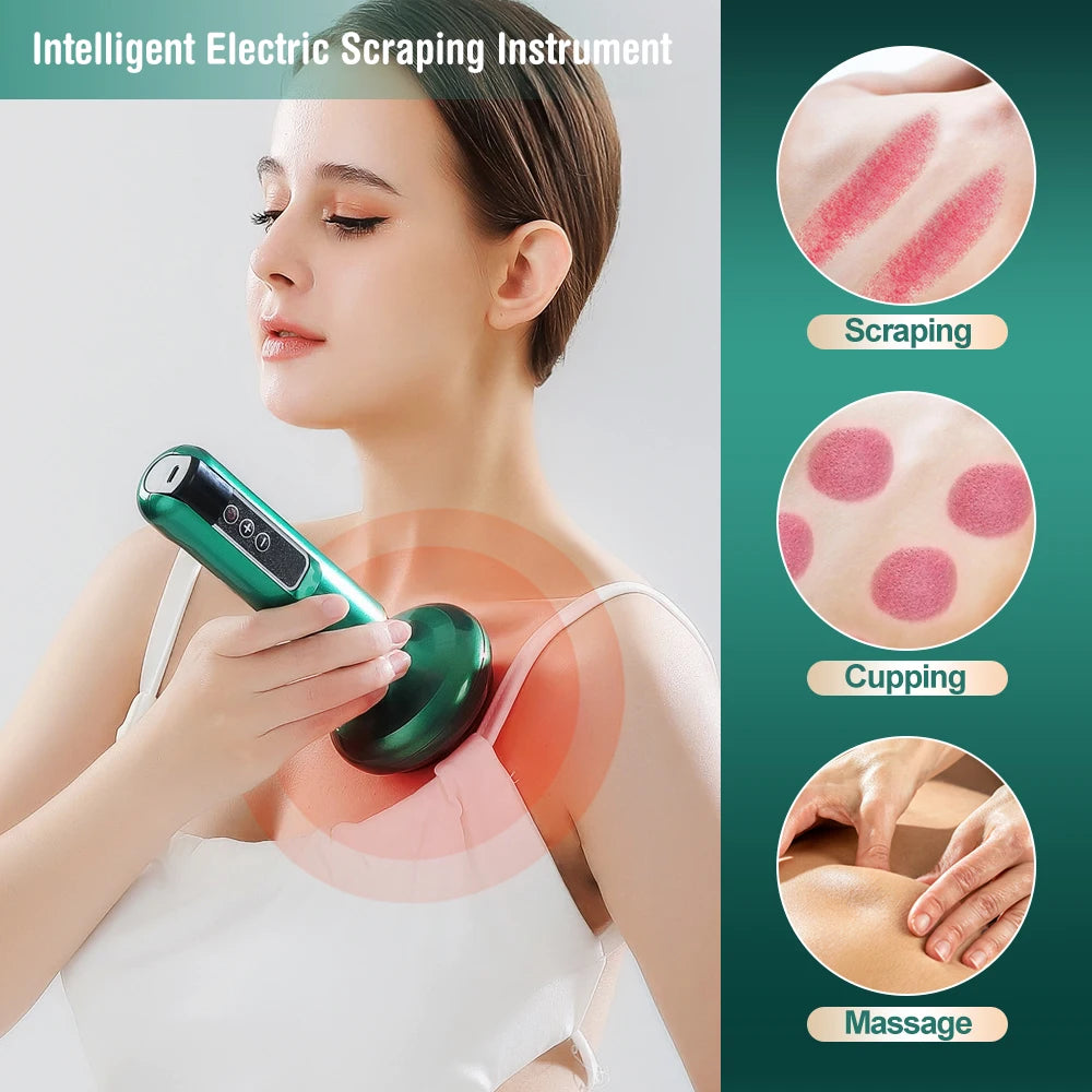 Electric Vacuum Skin Cupping Therapy Set Heating Suction Cups Body Blood Scraping Guasha Massager Cup Beauty Health