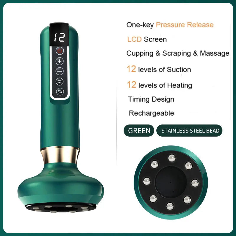 Electric Vacuum Skin Cupping Therapy Set Heating Suction Cups Body Blood Scraping Guasha Massager Cup Beauty Health