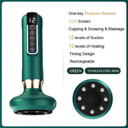 Electric Vacuum Skin Cupping Therapy Set Heating Suction Cups Body Blood Scraping Guasha Massager Cup Beauty Health