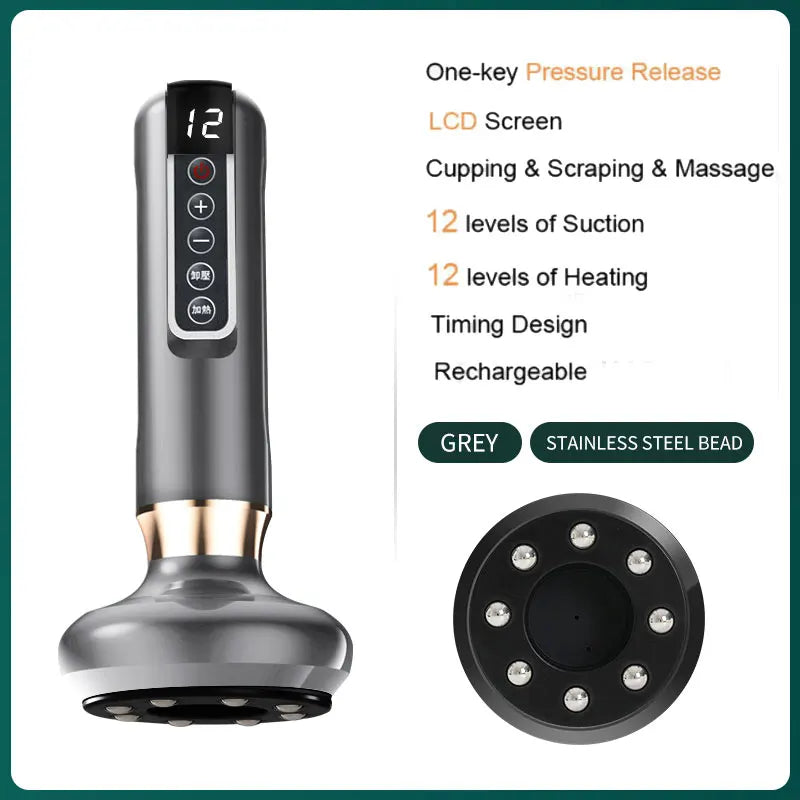 Electric Vacuum Skin Cupping Therapy Set Heating Suction Cups Body Blood Scraping Guasha Massager Cup Beauty Health
