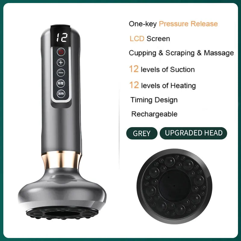 Electric Vacuum Skin Cupping Therapy Set Heating Suction Cups Body Blood Scraping Guasha Massager Cup Beauty Health