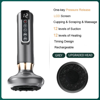 Electric Vacuum Skin Cupping Therapy Set Heating Suction Cups Body Blood Scraping Guasha Massager Cup Beauty Health