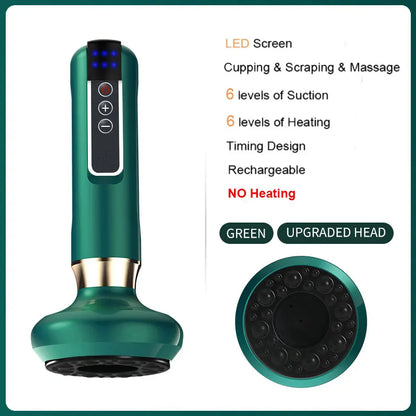 Electric Vacuum Skin Cupping Therapy Set Heating Suction Cups Body Blood Scraping Guasha Massager Cup Beauty Health