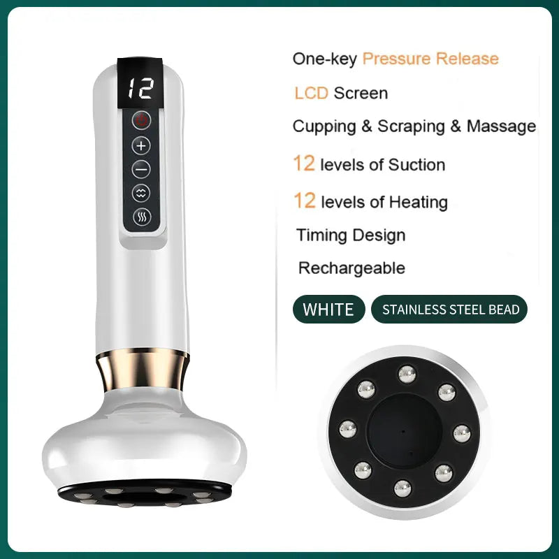 Electric Vacuum Skin Cupping Therapy Set Heating Suction Cups Body Blood Scraping Guasha Massager Cup Beauty Health
