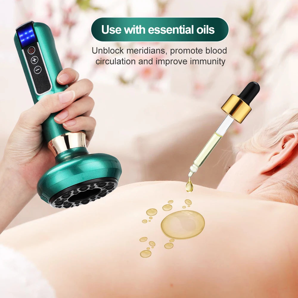Electric Vacuum Skin Cupping Therapy Set Heating Suction Cups Body Blood Scraping Guasha Massager Cup Beauty Health