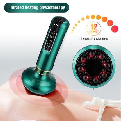 Electric Vacuum Skin Cupping Therapy Set Heating Suction Cups Body Blood Scraping Guasha Massager Cup Beauty Health